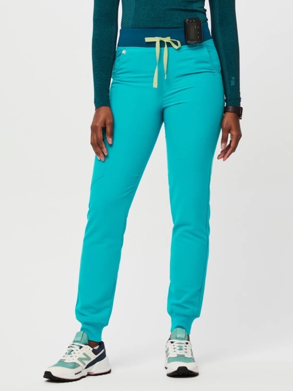 NWT FIGS Teal High Waisted Zamora™ Jogger Scrub Pant